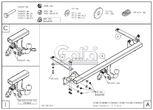 Фаркоп оцинкованный с быстросъемным шаром Galia для Ford Transit Connect (2014-)