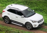 Пороги алюминиевые Silver Hyundai Creta (2016-2021)