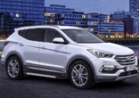 Пороги алюминиевые Silver new Hyundai Santa Fe Premium (2015-2016)