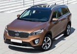 Пороги алюминиевые Silver Kia Sorento Prime (2015-2019)