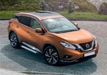 Пороги алюминиевые Silver new Nissan Murano (2016-2023)