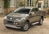 Пороги алюминиевые Silver new Mitsubishi L200 (2006-2024)