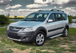 Пороги алюминиевые Silver new Lada Largus Cross (2014-2021)