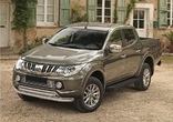 Пороги алюминиевые Black new Mitsubishi L200 (2006-2024)