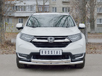 Защита переднего бампера d63 секции-d75х42 дуга RUSSTAL Honda CR-V (2017-2023)