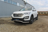 Защита переднего бампера d57 волна Hyundai Santa Fe (2012-2018)