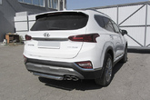 Защита заднего бампера d57 короткая Hyundai Santa Fe (2018-2020)