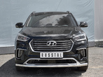 Защита переднего бампера d63 секции RUSSTAL Hyundai Santa Fe Grand (2016-2018)