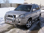 Кенгурятник d57 высокий с защитой картера Hyundai Tucson (2004-2010)