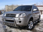 Кенгурятник d57 низкий  c защитой картера Hyundai Tucson (2004-2010)