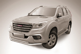 Защита переднего бампера d76+d57 двойная Haval H9 (2014-2024)