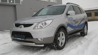 Защита переднего бампера d57+d57 двойная Hyundai ix55 (2009-2013)