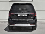 Защита заднего бампера d76 дуга-d42 дуга RUSSTAL Infiniti QX80 (2018-2019)