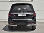 Защита заднего бампера уголки d76 секции RUSSTAL Infiniti QX80 (2018-2019)