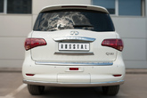 Защита заднего бампера d75х42 дуга RUSSTAL Infiniti QX80 (2014-2017)