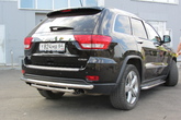 Защита заднего бампера d57+d57 двойная Jeep Grand Cherokee (2011-2023)