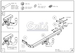 Фаркоп оцинкованный с быстросъемным шаром Galia для Kia Ceed хетчбек 5 дверей, только бензин (2018-2024)