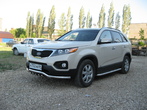 Защита переднего бампера d57 волна с защитой картера Kia Sorento (2010-2013)