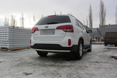 Защита заднего бампера d57 радиусная Kia Sorento (2013-2015)