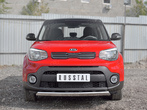 Защита переднего бампера d75х42 дуга RUSSTAL Kia Soul (2017-2019)