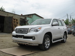 Защита переднего бампера d57+d57 двойная с защитой картера Lexus GX 460 (2010-2013)