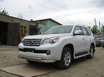 Защита переднего бампера d76+d57 двойная Lexus GX 460 (2010-2013)