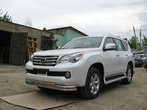 Защита переднего бампера d57+d57+d42 тройная  Lexus GX 460 (2010-2013)