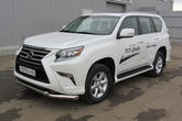 Защита переднего бампера d76+d57 двойная Lexus GX 460 (2013-2020)