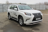 Защита переднего бампера d57+d57 двойная Lexus GX 460 (2013-2020)