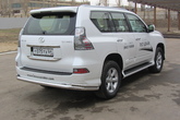 Защита заднего бампера d76+d42 двойная Lexus GX 460 (2013-2020)