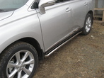 Защита порогов d57 труба с гибами Lexus RX 350 (2009-2012)