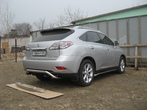 Защита заднего бампера d57 скоба Lexus RX 350 (2009-2012)