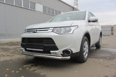 Защита переднего бампера d57 волна Mitsubishi Outlander (2014-2015)