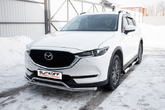 Защита переднего бампера d57+d32 двойная Mazda CX-5 (2017-2024)