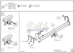 Фаркоп оцинкованный Galia для Nissan Navara D40 (2005-2015)