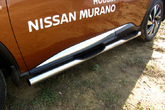 Защита порогов d76 с проступями Nissan Murano (2016-2023)