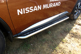 Защита порогов d57 с листом усиленная Nissan Murano (2016-2023)