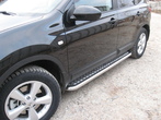 Защита порогов d57 с листом Nissan Qashqai+2 (2007-2011)