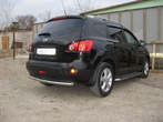 Защита заднего бампера d57 Nissan Qashqai+2 (2007-2011)