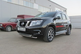 Защита переднего бампера d42+d42 двойная Nissan Terrano (2014-2023)