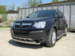 Защита переднего бампера d57+d57 двойная Opel Antara (2006-2020)