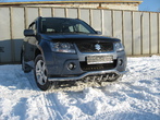 Защита переднего бампера d57 с защитой картера Suzuki Grand Vitara (2005-2008)