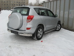 Защита заднего бампера уголки d76+d42 двойные Toyota RAV4 (2006-2009)