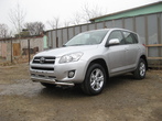 Защита переднего бампера d57+d57 двойная Toyota RAV4 (2009-2012)