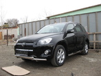 Защита переднего бампера d57+d57 двойная Toyota RAV4 L (2009-2012)