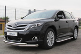 Защита переднего бампера d76+d57 двойная Toyota Venza (2012-2016)