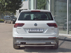 Защита заднего бампера d42/d42/d42 уголки RUSSTAL Volkswagen Tiguan (кроме Off Road) (2017-2020)