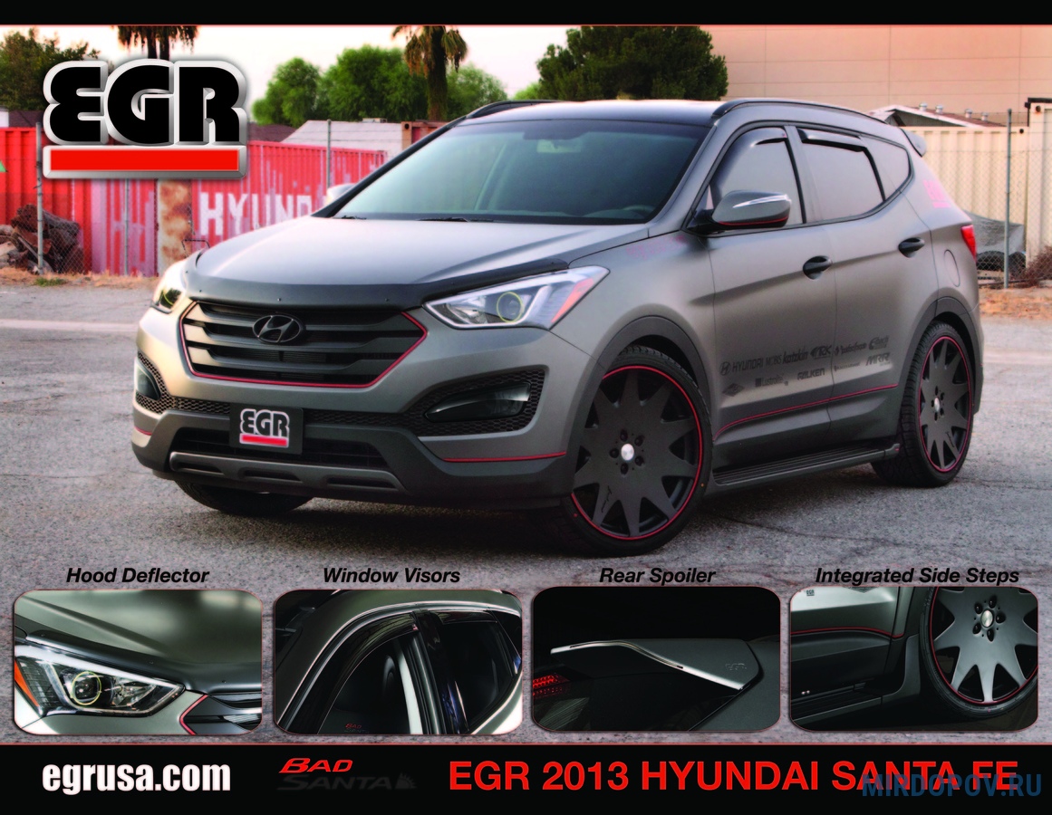 Дефлектор капота EGR Hyundai Santa Fe (2012-2019) № 014081 - купить по  лучшей цене на mirdopov.ru