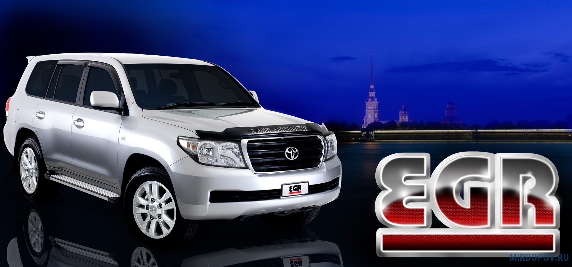 Дефлектор капота EGR Toyota Land Cruiser 200 (2007-2015) № 039231 - купить  по лучшей цене на mirdopov.ru