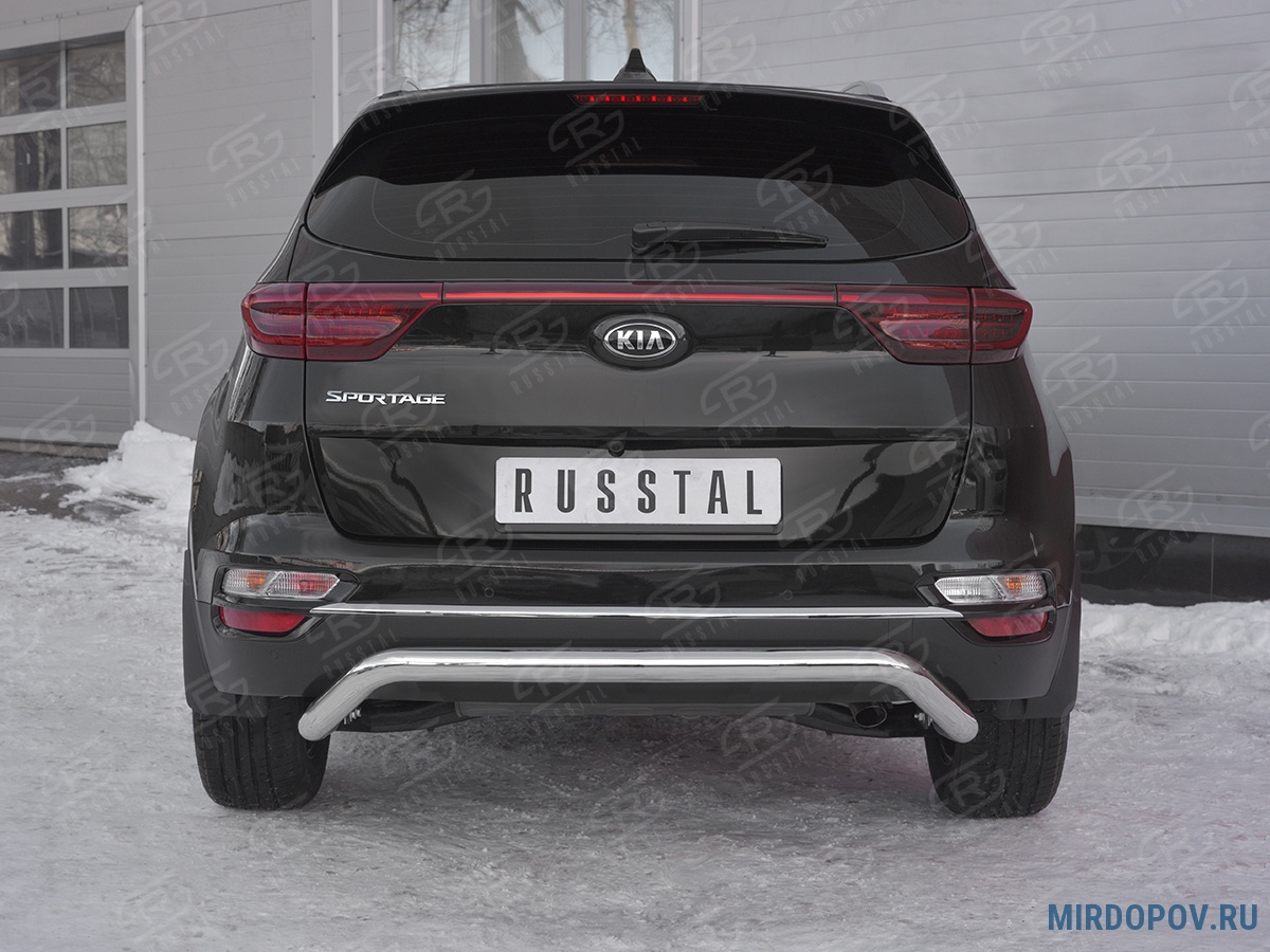 Защита заднего бампера d63 на под машину RUSSTAL Kia Sportage (2.0 MPI)  (2018-2020) № KSZ-003194 - купить по лучшей цене на mirdopov.ru